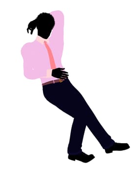 African american business man silhouette illustration on a white background
