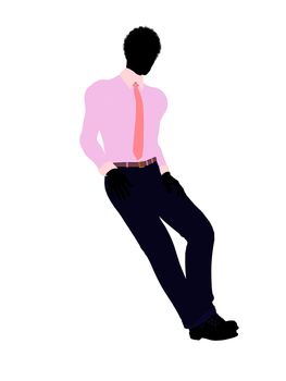 African american business man silhouette illustration on a white background