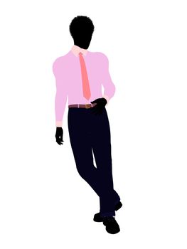 African american business man silhouette illustration on a white background