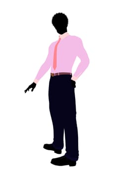 African american business man silhouette illustration on a white background