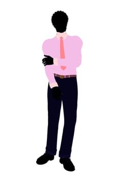 African american business man silhouette illustration on a white background
