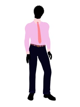 African american business man silhouette illustration on a white background