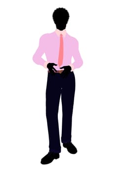 African american business man silhouette illustration on a white background