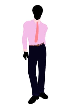 African american business man silhouette illustration on a white background