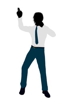 Business man silhouette illustration on a white background