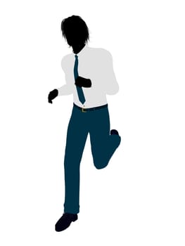 Business man silhouette illustration on a white background
