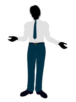 Business man silhouette illustration on a white background