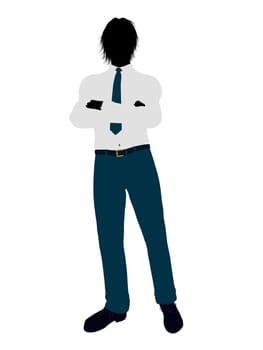 Business man silhouette illustration on a white background