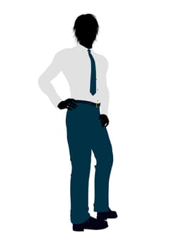 Business man silhouette illustration on a white background