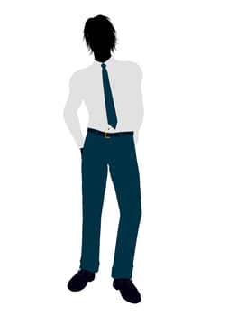 Business man silhouette illustration on a white background
