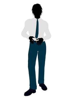 Business man silhouette illustration on a white background