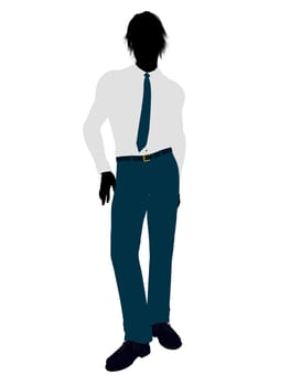 Business man silhouette illustration on a white background
