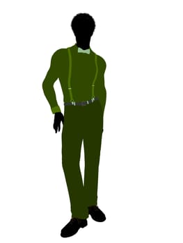 African american business man silhouette illustration on a white background