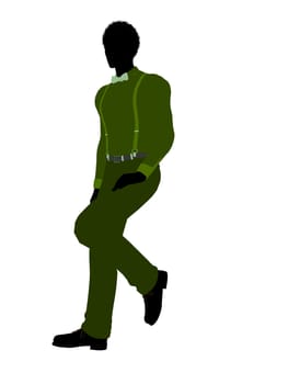 African american business man silhouette illustration on a white background
