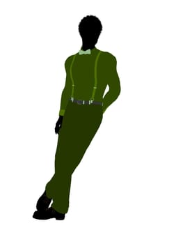 African american business man silhouette illustration on a white background