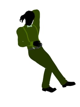 African american business man silhouette illustration on a white background