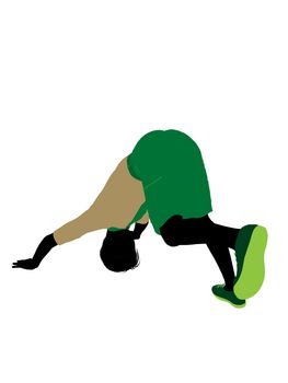Boyscout silhouette dressed in shorts on a white background