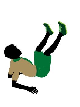 Boyscout silhouette dressed in shorts on a white background