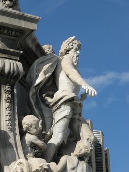 close-up of the Cantini fountain in the Castellane square in Marseille