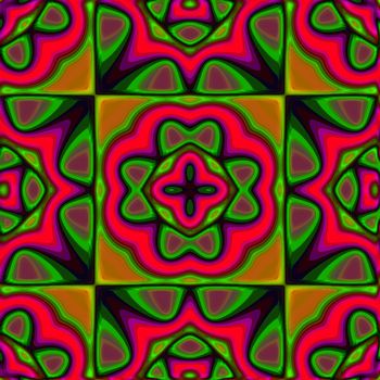 a red and green abstract geometrical pattern illustration
