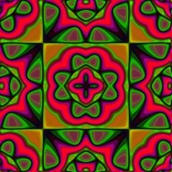 a red and green abstract geometrical pattern illustration