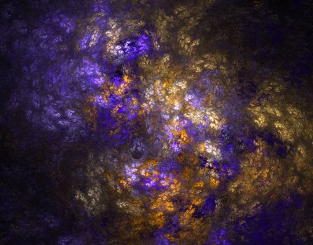 fractal creation of a abstract blue and yellow background