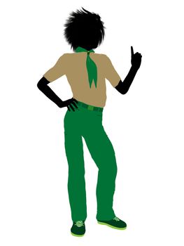 Boyscout silhouette dressed in pants on a white background