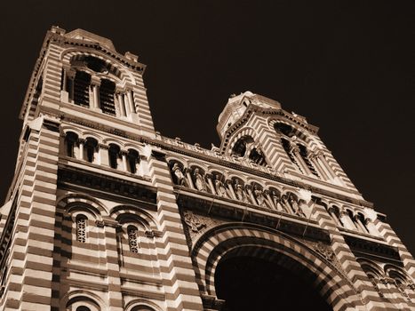 La Major cathedral towers in Marseille city