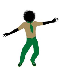Boyscout silhouette dressed in pants on a white background