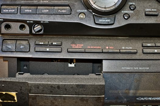 Detail of a worn out hi-fi