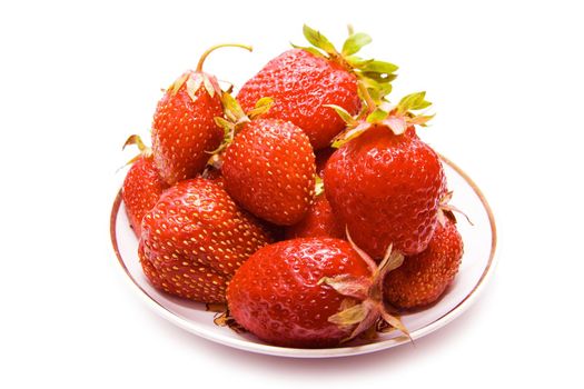 Close up of a strawberry isolated on white background