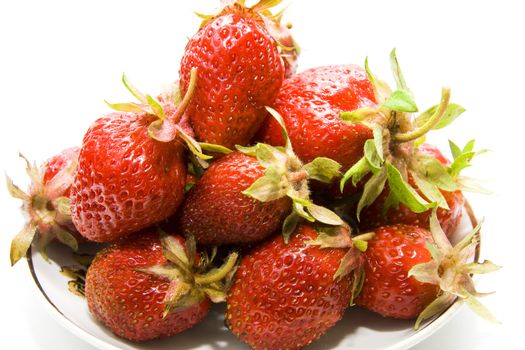 Close up of a strawberry isolated on white background