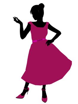Prom Girl silhouette on a white background