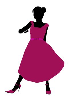 Prom Girl silhouette on a white background
