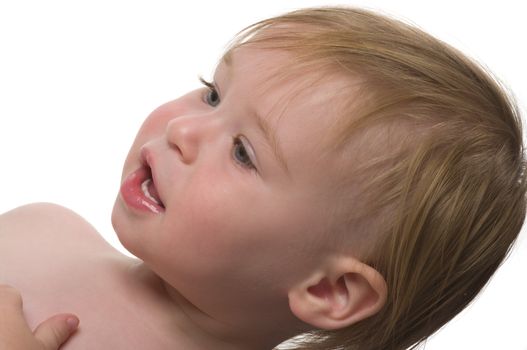 Very cute baby boy with blue eyes 