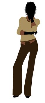 Female business executive silhouette on a white background