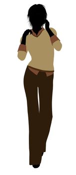 Female business executive silhouette on a white background