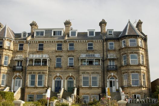 A row of victorian townhouses in England