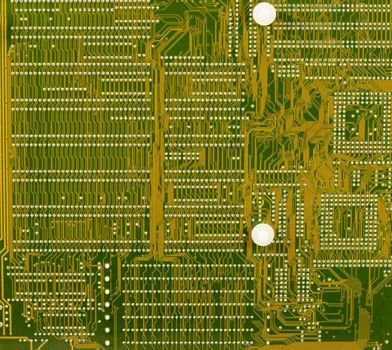 The circuit board green high technological background