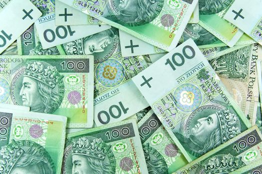 Polish green money background pattern