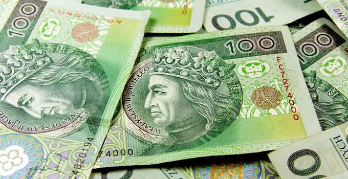 Polish money background pattern