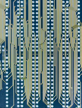 Industrial electronic blue background of the computer motherboard