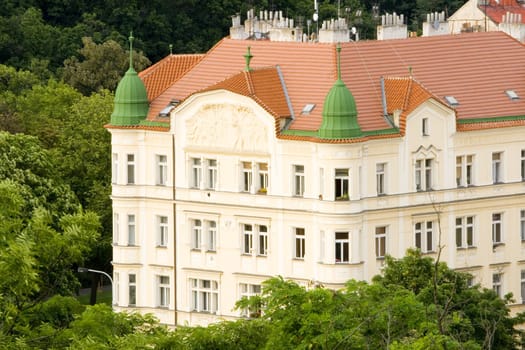 a block of flats in the green surroundings - city of Prague