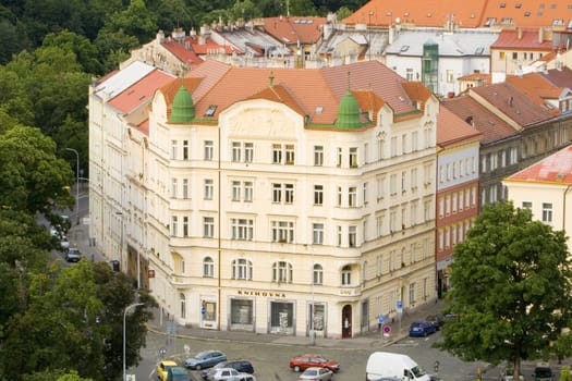 a block of flats in the green surroundings - city of Prague