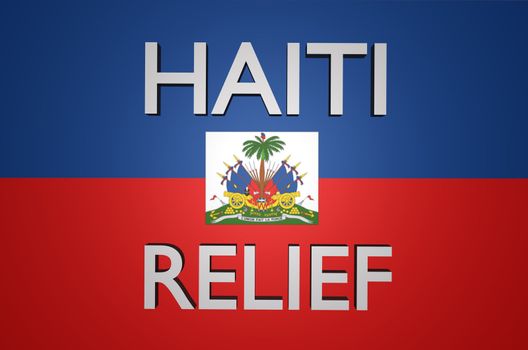 "Haiti Relief" message with flag.