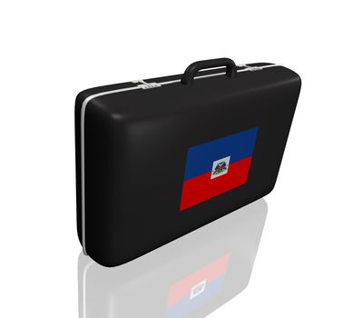 Suitcase with flag from Haiti.