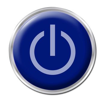 Blue button with the symbol "On/Off"