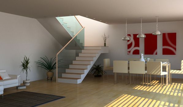 modern interior design(3D rendering)