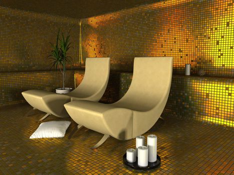 spa modern interior (3D rendering)