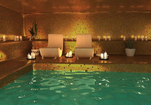 spa modern interior (3D rendering)